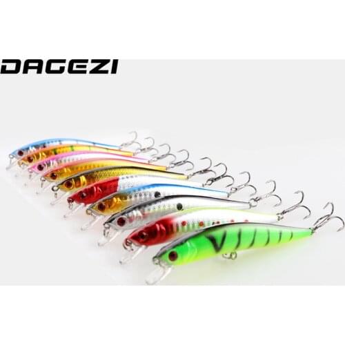 DAGEZI 10pcs/lot Floating Minnow Fishing lure hard fishing Bait with 2 Hooks Fishing Tackle Lure 3D Eyes Crankbait Fishing Lures