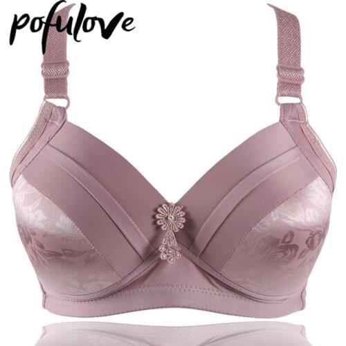 Women Plus Size Bra B C D Thin Cup Push Up Bras Wireless Underwear Seamless Brassiere Female Cotton Solid Bralette for Big Chest