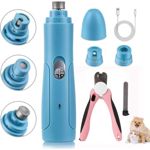 Electric Pet Nail Grinder Rechargeable USB Dog Nail Clippers Painless Cat Paws Nail Cutter Grooming Trimmer Tools Set