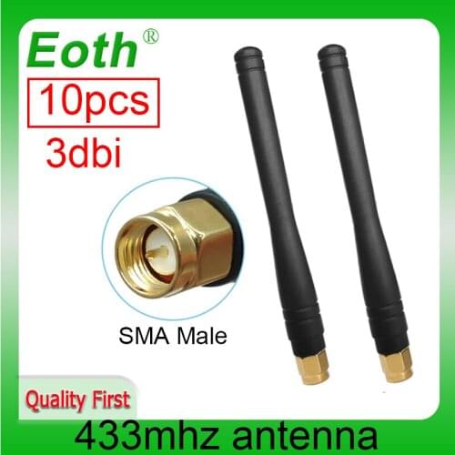 10pcs 433MHz antenna 3dBi SMA Male Connector antenne 433 mhz waterproof directional antena wireless Lorawan antennas watermeter