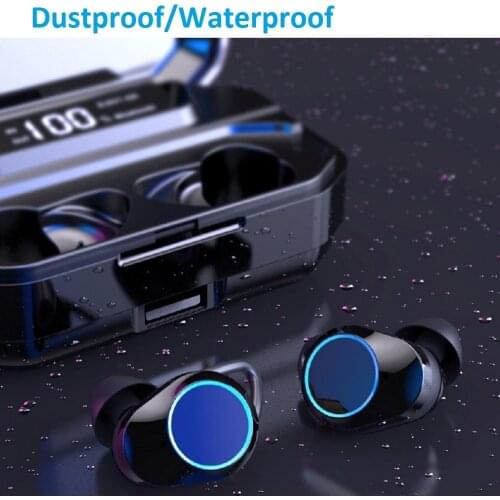 G02 TWS True Wireless earbuds Sport 5.0 Bluetooth Earphones Waterproof with mic 3300mAh charging box Power Bank for huawei