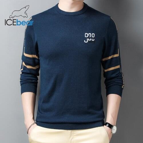 ICEbear 2021 autumn new mens round neck pullover sweater high quality business casual mens clothing 2081