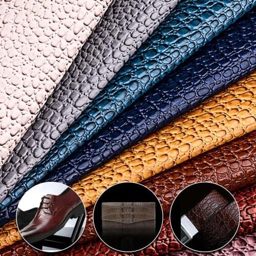 100*138cm Crocodile Grain Leather Fabric Synthetic Faux PU Leather For Making Shoes Bag Belts Sofa Clothes Upholstery DIY Craft