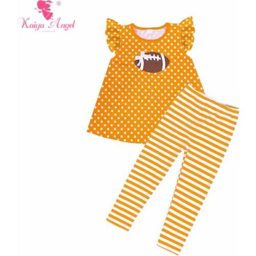 Kaiya Angel Halloween Christmas Red Orange Polka Dot Boutique Kids Children Clothing Baby Girl Back To School Outfit Wholesale