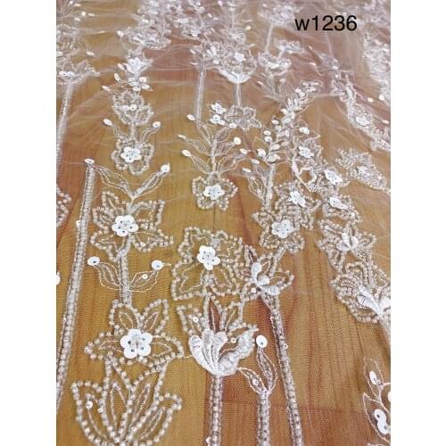 Handmade Beaded Embroidery Lace Wedding Lace Accessories for Wedding Dress Fabric Nigerian Textile
