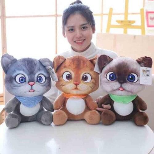 20cm Soft 3D Simulation Stuffed Cat Toys Sofa Pillow Cushion Plush Animal Cat Dolls Kids Toys Gifts
