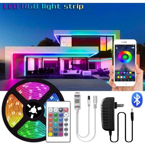 NEW Bluetooth LED Strip Light RGB 5050 Flexible Ribbon RGB Led Lights Tape Diode 20M-5M DC 12V Night Light Neon Decoration