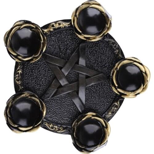 Resin Candle Holder Astrology Pentacle Altar Plate Divination Candlestick Table