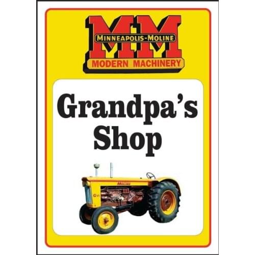 Retro tin paintings Minniapolis Moline Tractor Sign Grandpas Shop Tin Sign Bar Pub Home Wall Decor Metal Art Poster
