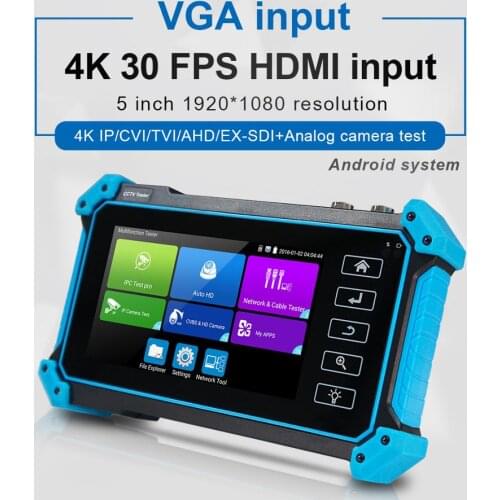 CCTV tester WANGLU IPC-5200 Plus Full HD 8MP IP CVI TVI AHD CVBS monitor camera IP discovery 5inch IPS touch screen PTZ control