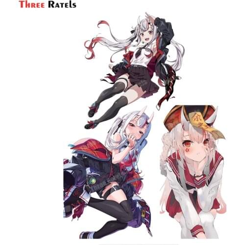 Three Ratels D117 Different Style Nakiri Ayame Anime Stickers For Peugeot 207 Car Sticker Cute Girl Auto Decals