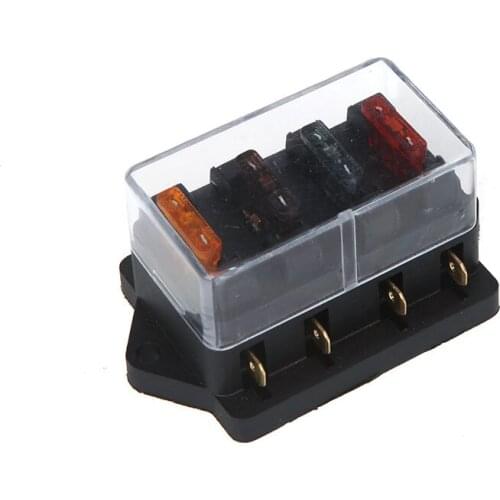 Universal Car Truck Vehicle 4 Way Circuit Automotive Middle-sized Blade Fuse Box Block Holder Accessories