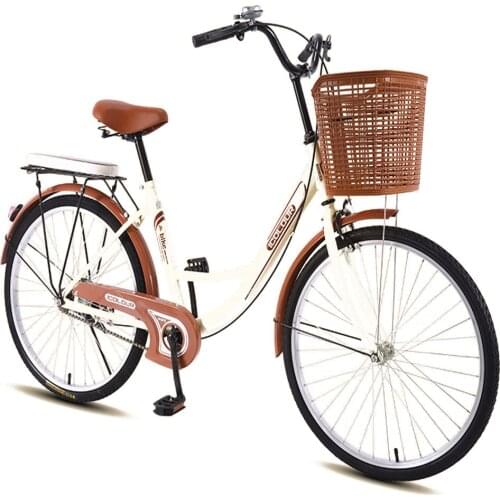 Bicycle Female Lightweight Work Commuter Variable Speed Bicycle Solid Tire Ordinary Walking 24-Inch Adult Student Male Adult