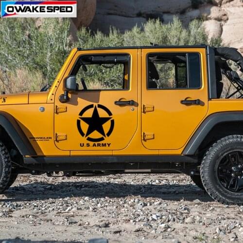 Five-pointed Star Vinyl Decals US ARMY Graphics Car Bonnet Hood Decor Sticker Auto Door Side Decal For Jeep Wrangler SUV