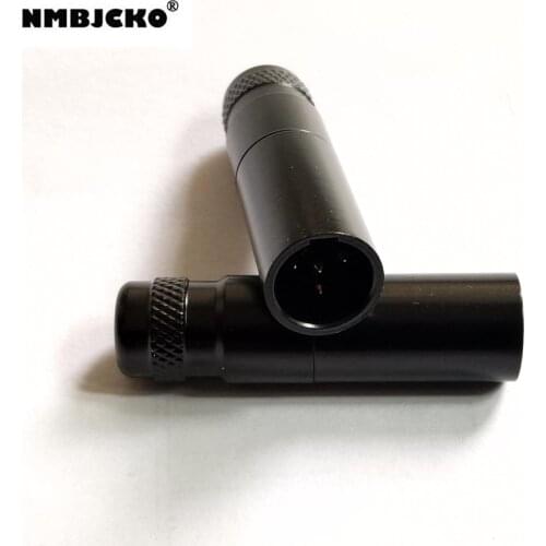 High quality black 1pcs/lot mini xlr male 4 pin Audio Mic connector Mini XLR Connector with Steel Shell 105B