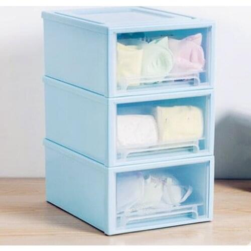 Underwear drawer storage box multi-layer plastic transparent wardrobe clothing pantyhose bra finishing box plastic storage bins
