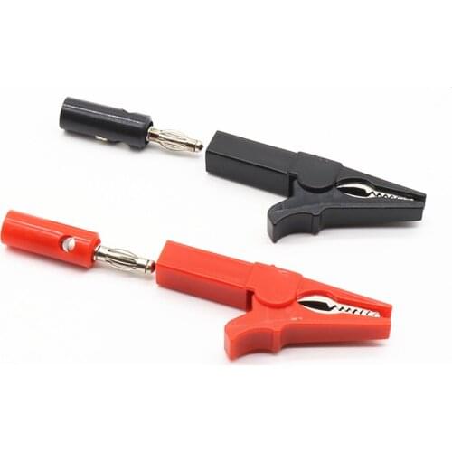 55MM Alligator clip + BANANA PLUG, test probe with 4mm Banana Plug Cable Clips