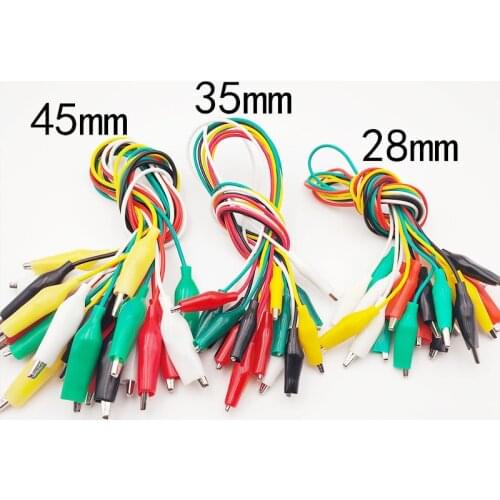 10pcs color cord alligator clip electronic DIY electric clip double-head clip test clip power cord connection line accessories