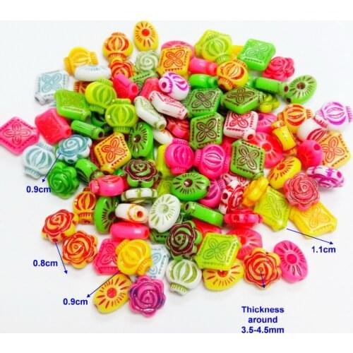 100 PCS R018 bulk Colorful multi color Pony round Charms Loose Beads for bracelet necklace girls kids shchool crafts