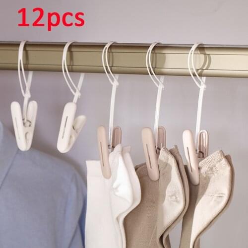12pcs Mini Clothespins With Hang Rope Anti-skid Clamp Towels Fasteners Clip Clothes Pegs Closet Organizer Practical Home Gadgets