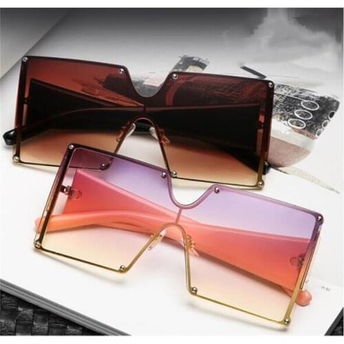 2021 fashion sunglasses women Metal big frame glasses UV400 Luxury quality sun visor for men and women