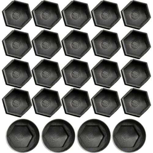 24pcs 17MM Car Black Wheel Cap Covers Wheel Nuts Bolt Trims Studs Plugs Auto Exterior Parts For Opel BMW Benz
