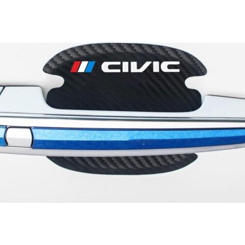 4PCS Car Accessories Car Door Handle Scratch Protection Door Handle Decal Sticker Tape Auto Decoration for Honda civic 10th 8th