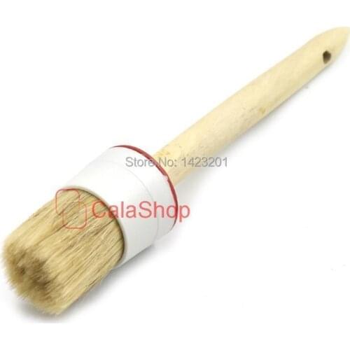 5 Pcs / Lot 50mm Round Head Wooden Handle Brush Brushes Bristles Perfect Adhesives Paint Brush Touchup Supplies