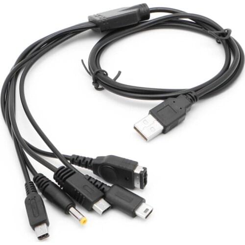 5 in 1 USB Cable Charging Charger for Nintendo GBA SP WII U 3DS NDSL XL DSI PSP