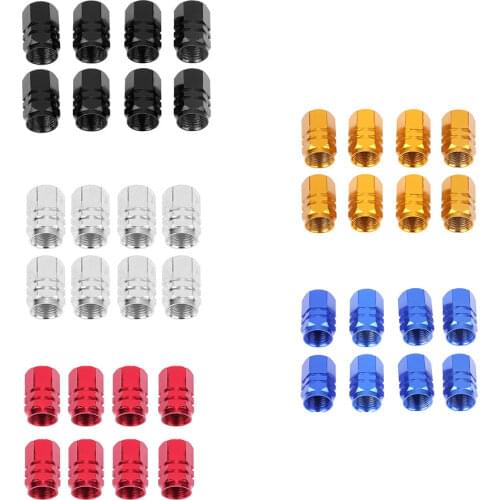 8pcs Car Wheel Tire Valve Caps Tyre Rim Stem Covers Waterproof Aluminum Alloy For Automobiles Motorcycles Trucks Bikes VODOOL