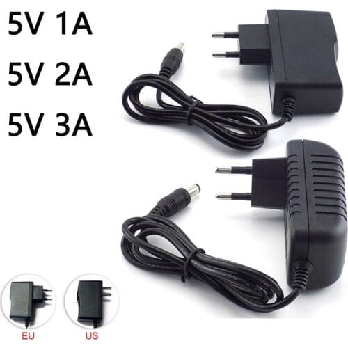 5V 1A 2A 3A Power Adapter Supply Charger AC to DC 100-240V Converter US EU Plug For CCTV LED Strip Lamp Charger Adaptor