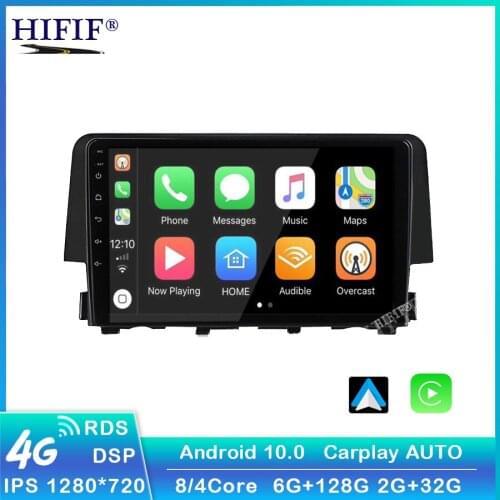 For HONDA CIVIC 2016 2017 2018 2019 9 Inch 2 Din Android 10 Car Radio Stereo WIFI GPS Navigation Multimedia Player Head Unit