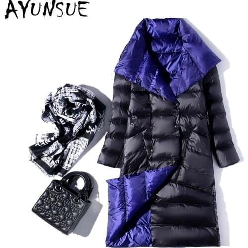 AYUNSUE Womens Down Jacket Long Coat Female Ultra Light Down Jacket Women Plus Size Clothes Autumn Winter Double Sided 4xl 2020