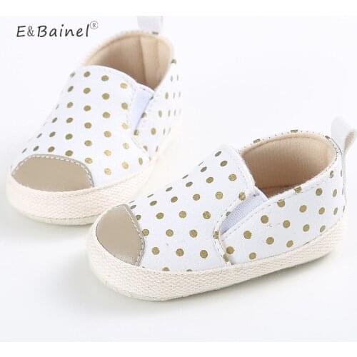 E&Bainel PU Leather Infant Toddler Polka Dots Kids Children Prewalker Crib Shoes Newborn First Walkers Spring Autumn 0-18M