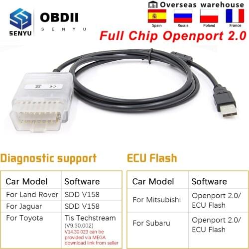 OpenPort 2.0 ECU FLASH Chip Tuning open port 2.0 For Toyota OBD2 Scanner For JLR SDD OBD 2 OBD2 Car Diagnostic Auto Tool