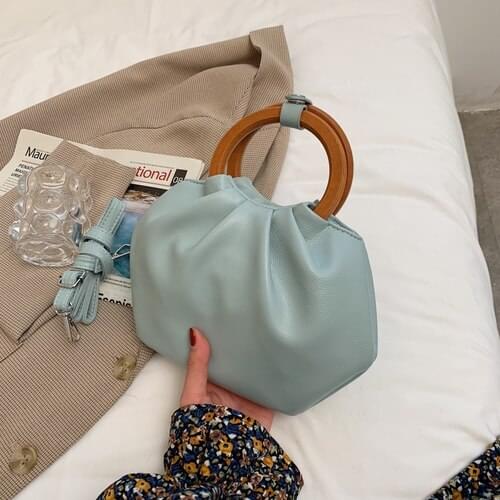 Round Shape Handle Design Soft PU Leather Crossbody Bags For Women 2021 Luxury Branded Shoulder Handbags Ladies Totes