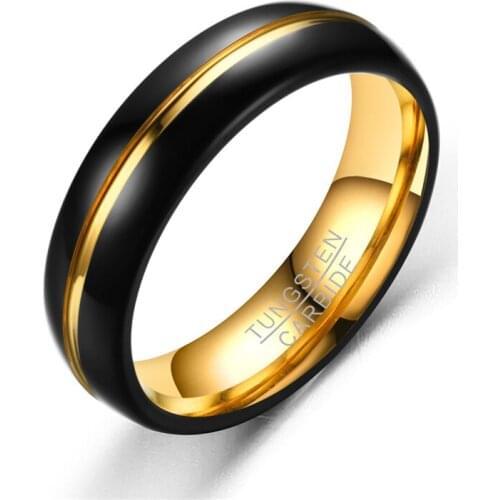 European and American fashion 316L stainless steel ring hand-drawing high-end noble black gold ring