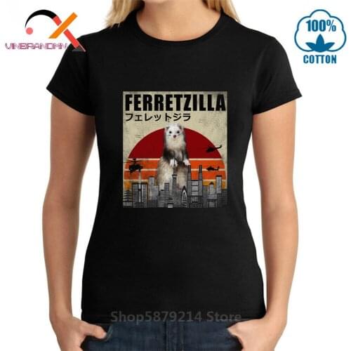 Hot Sale Fashion Ferretzilla Funny Ferret T-Shirt Gift For Ferret Lovers Tshirt Funny Women Tees Tops Harajuku Streetwear tees