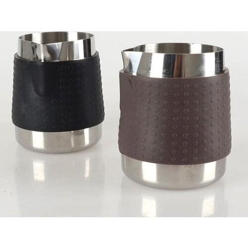 350/600ml Silicone Case Stainless Steel Frothing Jug Espresso Coffee Pitcher Barista Craft Coffee Latte Milk Frothing Pitcher