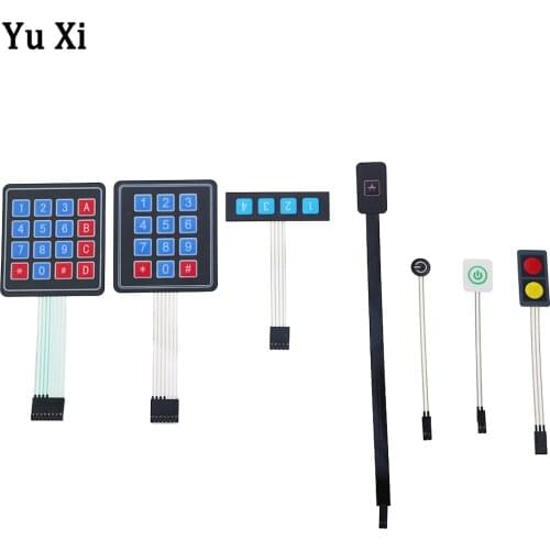 Film matrix control for keyboard 1 / 4 key 3 * 4 / 4 * 4 black background white label single white background green label 2 keys