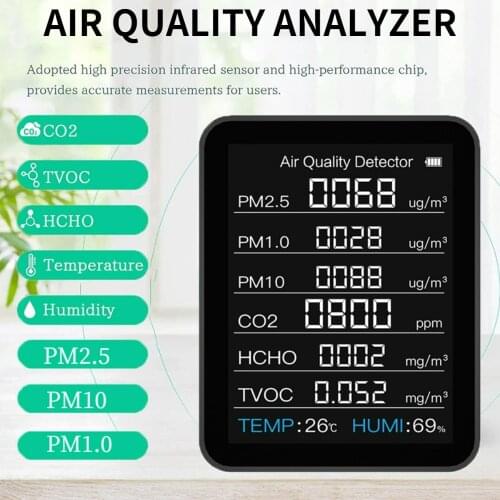 3 in 1 Bluetooth compatible CO2 sensor temperature and humidity detector supports Apple Android mobile phone storage for 60 days