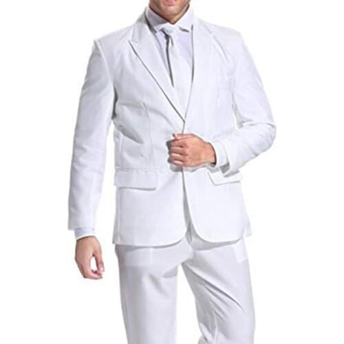 Mens Party Suit Solid Color Leisure Suit Wedding Suit Bussiness Dress for Holiday Party Jacket with Tie & Pants