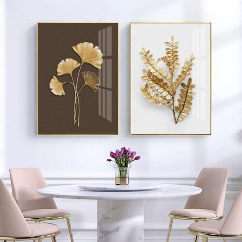 Nordic Modern Luxury Canvas Painting Leaf Plant Picture Home Decor Wall Art Minimalist Posters and Prints for Bedroom Painting