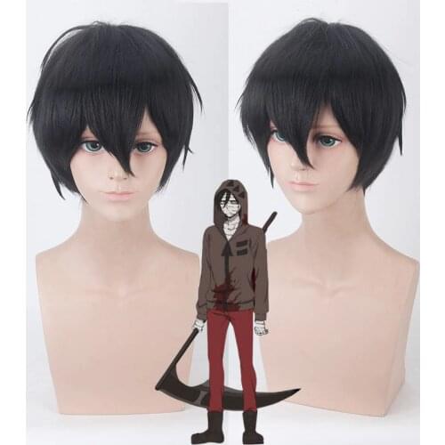 Zack Wigs Anime Angels of Death Cosplay Wig Synthetic 30cm Black Men Hair Zack Isaac Foster Angels of Death Cosplay Hair