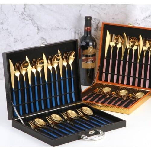 Gift box of high-grade western cutlery knife and fork spoon steak knife and fork household steak knife and fork set