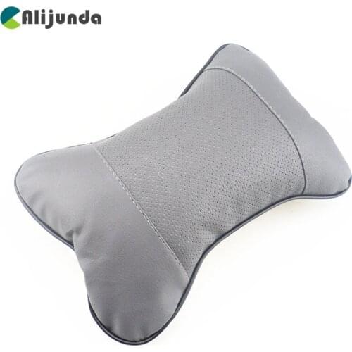 1 PCS artificial leather car seat pillow protection your neck / car headrest hole digging design for Kia Rio K2 K3 K5 K4 Cerato