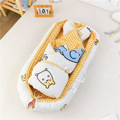 Portable Baby Bionic Bed Cotton Cradle Baby Bassinet Bumper Folding Sleep Nest for Toddler Newborn Play Mat Travel Cotton Bed