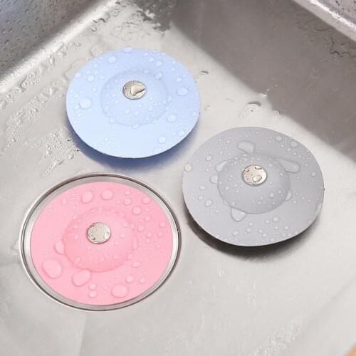 Sink Drain Stopper Silicone Strainer Shower Bathtub Floor Water Stopper Rubber Kitchen Bathroom Deodorant Plug Hair Pickups Home