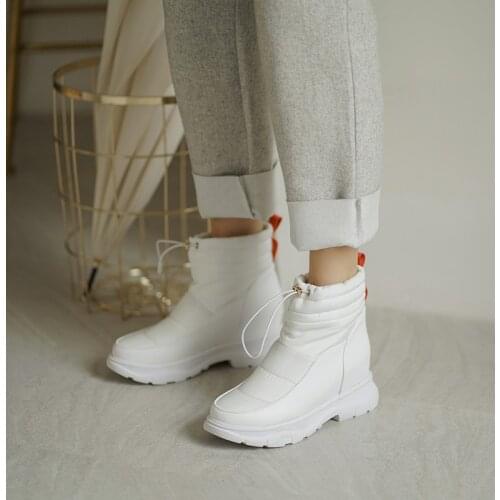 Women shoes 2021 Winter Down Ankle platform boots for women black White size 43