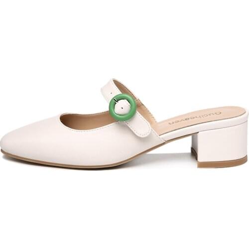 Baotou Thick Heel Sandals, Buckle Decoration, Solid Color Shoes, Women Waterproof Platform WomenS Shoes